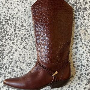 OTALINOS Red Croc Cowboy Boots